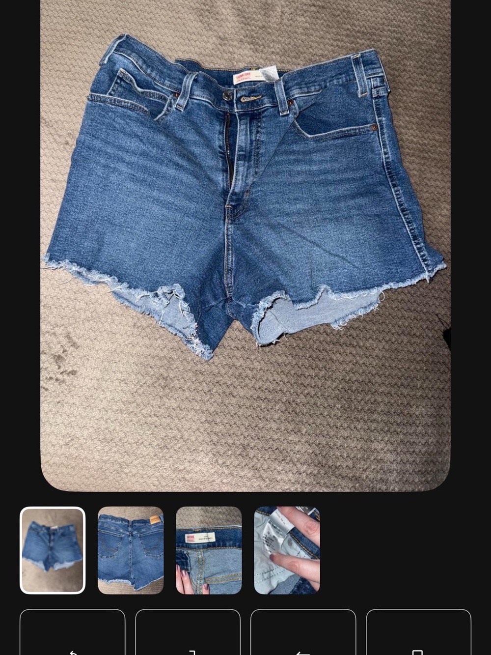 W5 Blue Distressed Denim Cutoff Shorts